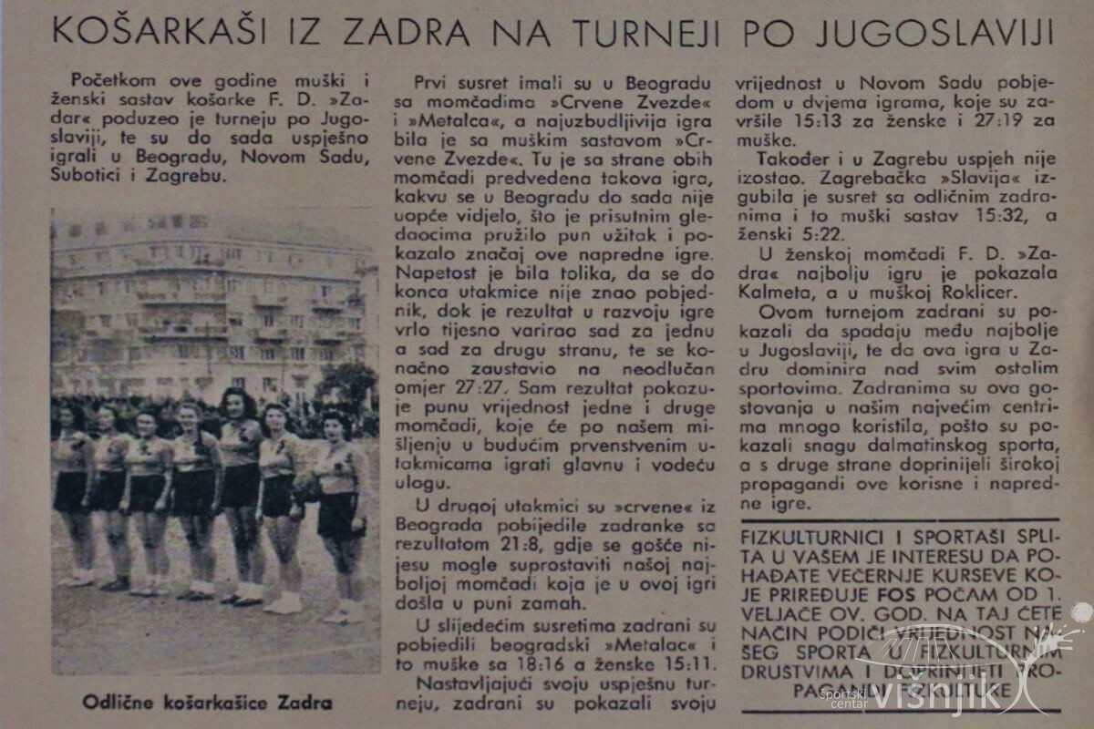 visnjik-sc-visnjik-šc-višnjik-sportski-centar-zadar-dvorana-krešimir-ćosić-sport-košarka-basketball-kk-zadar-košarkaški-klub-turneja-po-jugoslaviji-1946-godine